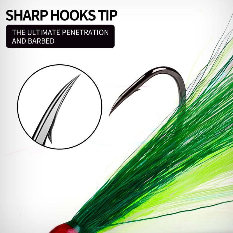 Bionic Lure Anchor Feather Hair Tying Single Barbed Fish Hook Gear Accessoires Vissen_voghion.com