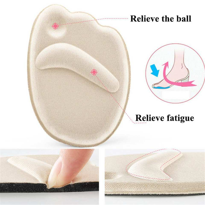 2pairs Frauen Halb High Heels Pads Zurück Aufkleber Memory Foam Schmerzen Relief Einlegesohlen Anti-slip Schuheinlagen Pad ferse Schutz_voghion.com