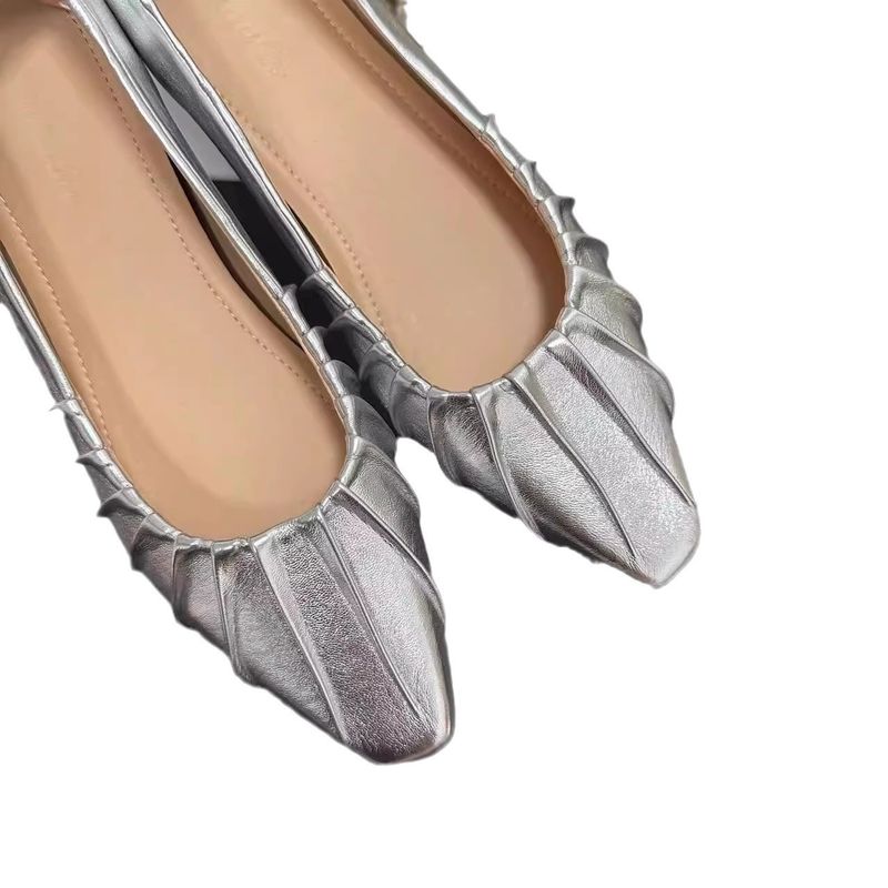 Versteckter Keilabsatz, flacher Mund, flach für Damen, Frühling und Herbst, neue plissierte Slip-On-Bootsschuhe für Oma_voghion.com