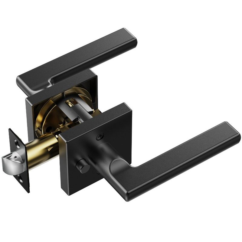 Per Privacy 45 Maniglia a leva per porta senza chiave Serratura nera reversibile Rotazione a destra Confezione opaca 1 porta o leva a sinistra con apertura_voghion.com