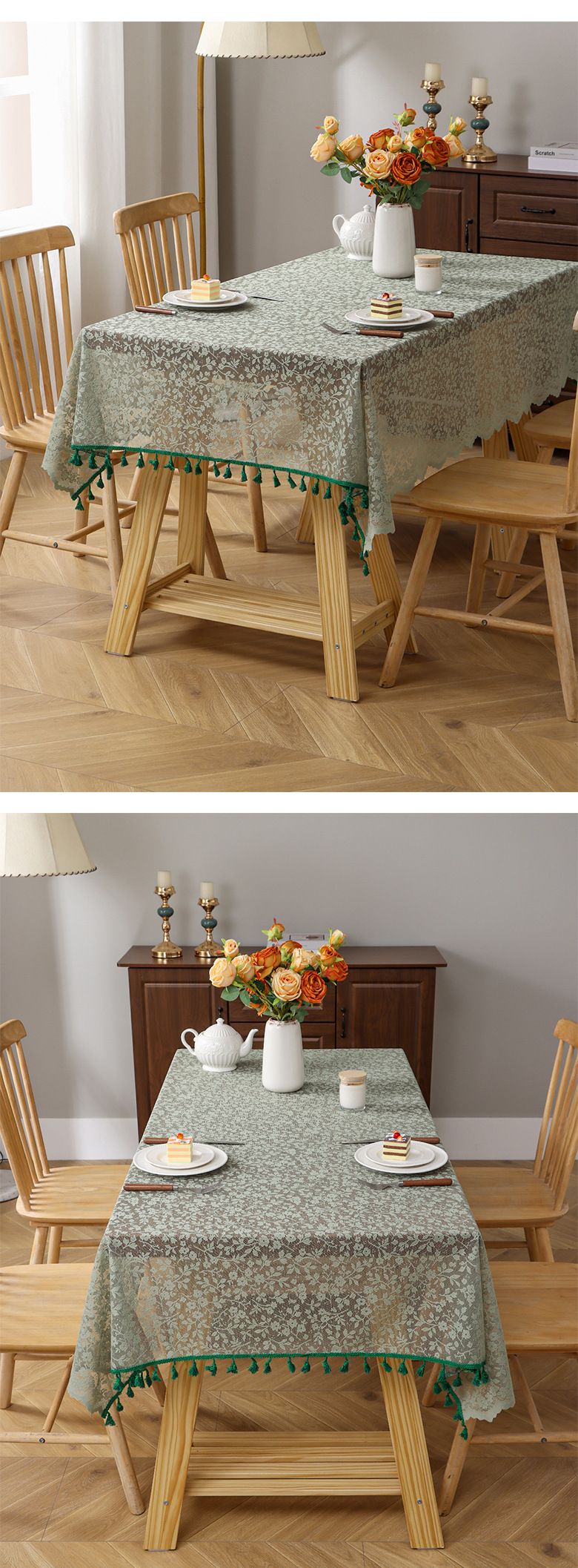 Kleine Blumenspitze Jacquard Tischdecke Französische Atmosphäre Tischmatte Hintergrundtuch Verschönern Dekoration Abdeckung_voghion.com