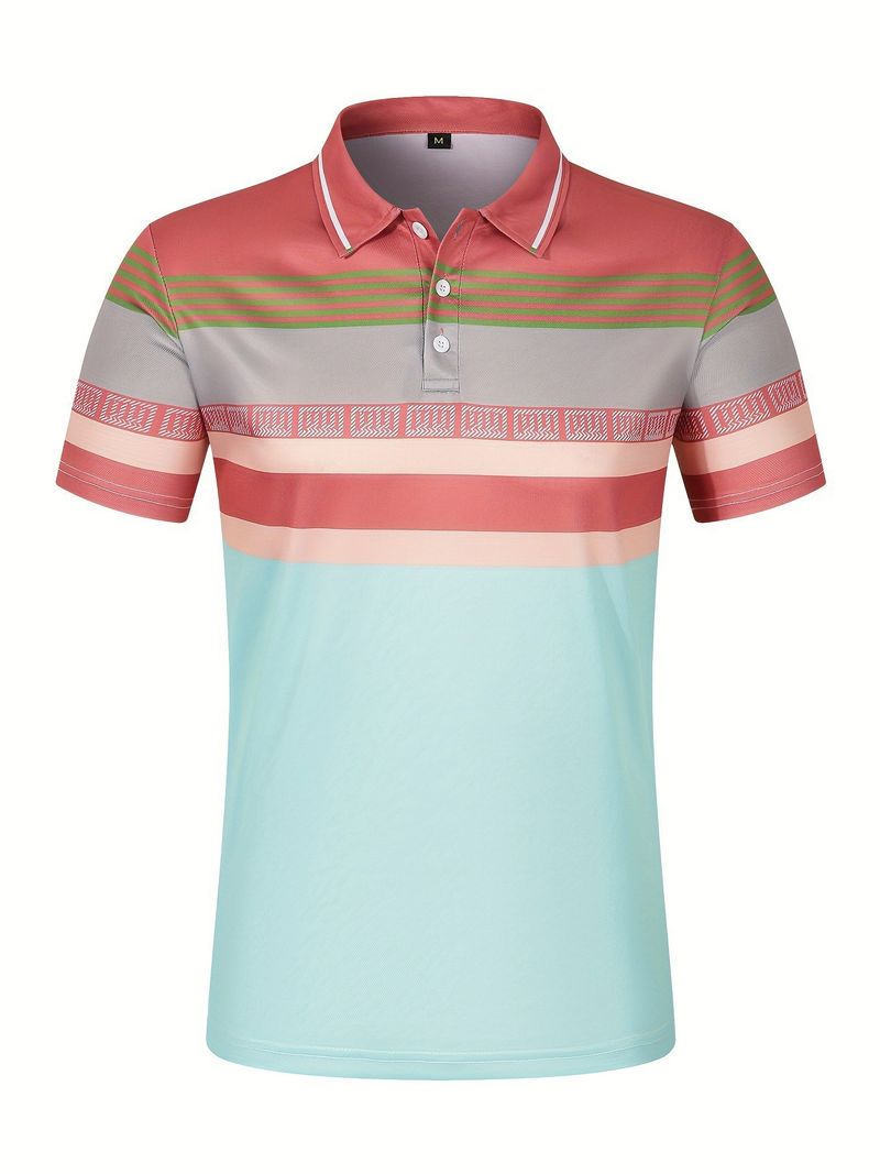 Summer Men's Casual Short-sleeved Polo Shirt Solid Color Lapel Fashion Business Breathable Comfortable Short-sleeved T-shirt_voghion.com