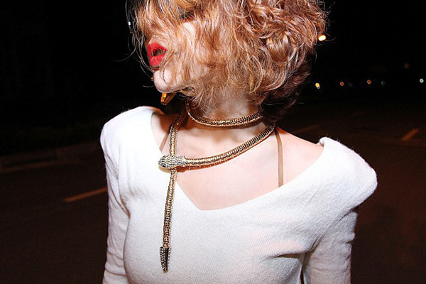 Taille Legierung Diamant Schlange Halskette Halsband Kette Schmuck_voghion.com