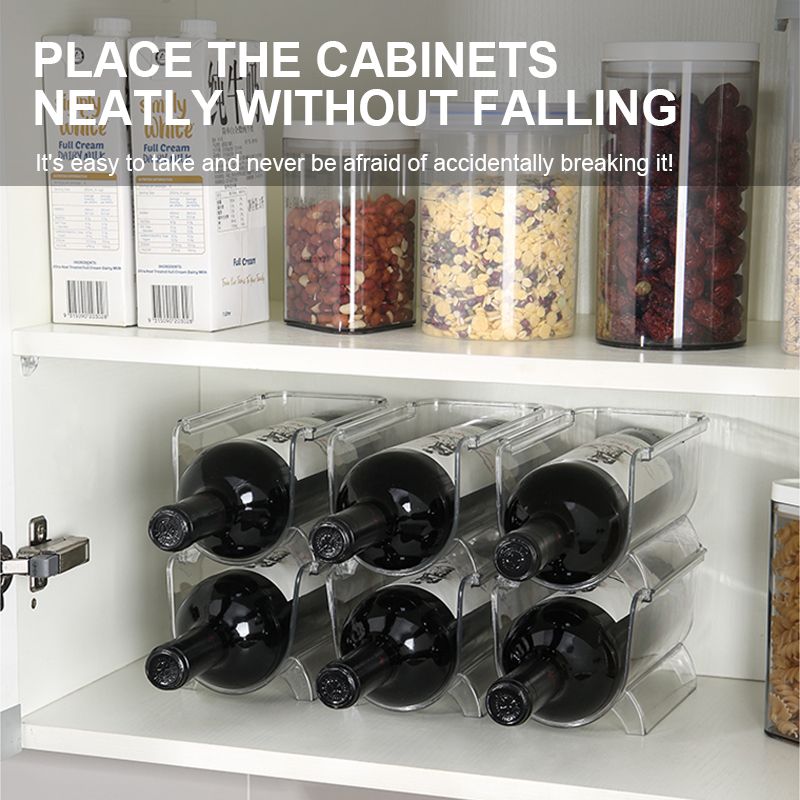 2 Stück stapelbare Weinregale, Kühlschrank-Organizer, universeller Flaschenhalter, Wasserflaschen-Organizer, Champagner-Aufbewahrungsbox_voghion.com