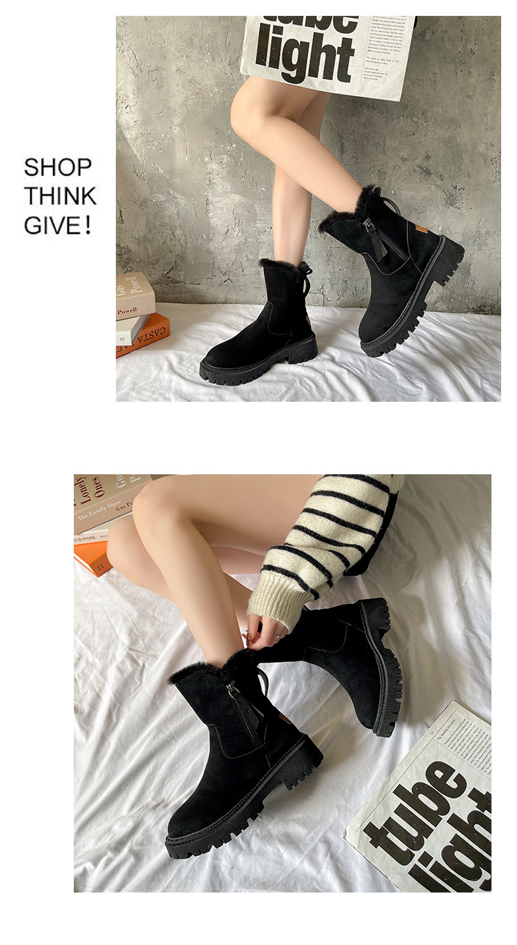 Large size thick warm snow boots for women winter new boots for women cotton shoes for women zipper plus cashmere cotton boots_voghion.com