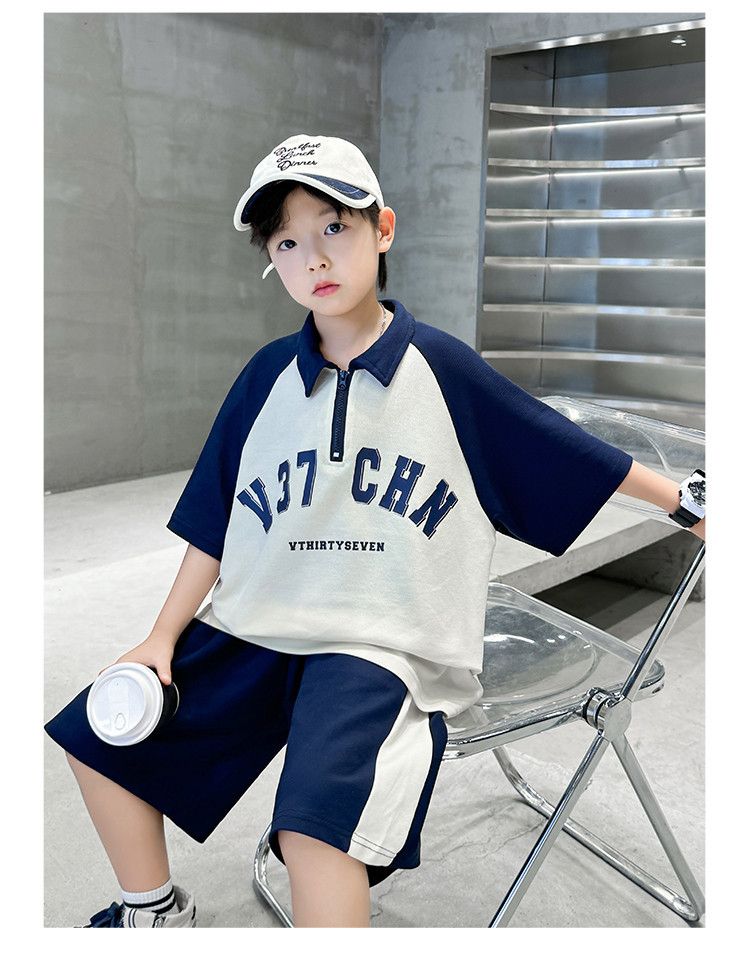 Kids’ Clothing New Style For Middle And Large Children Summer Children's Shorts Two Piece Suit_voghion.com