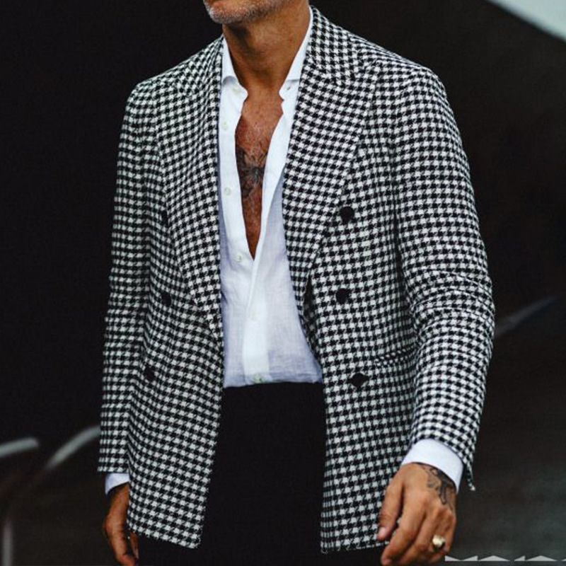 Giacca da uomo nuova primavera e autunno 2025, versatile, su misura, alla moda, scozzese, casual_voghion.com