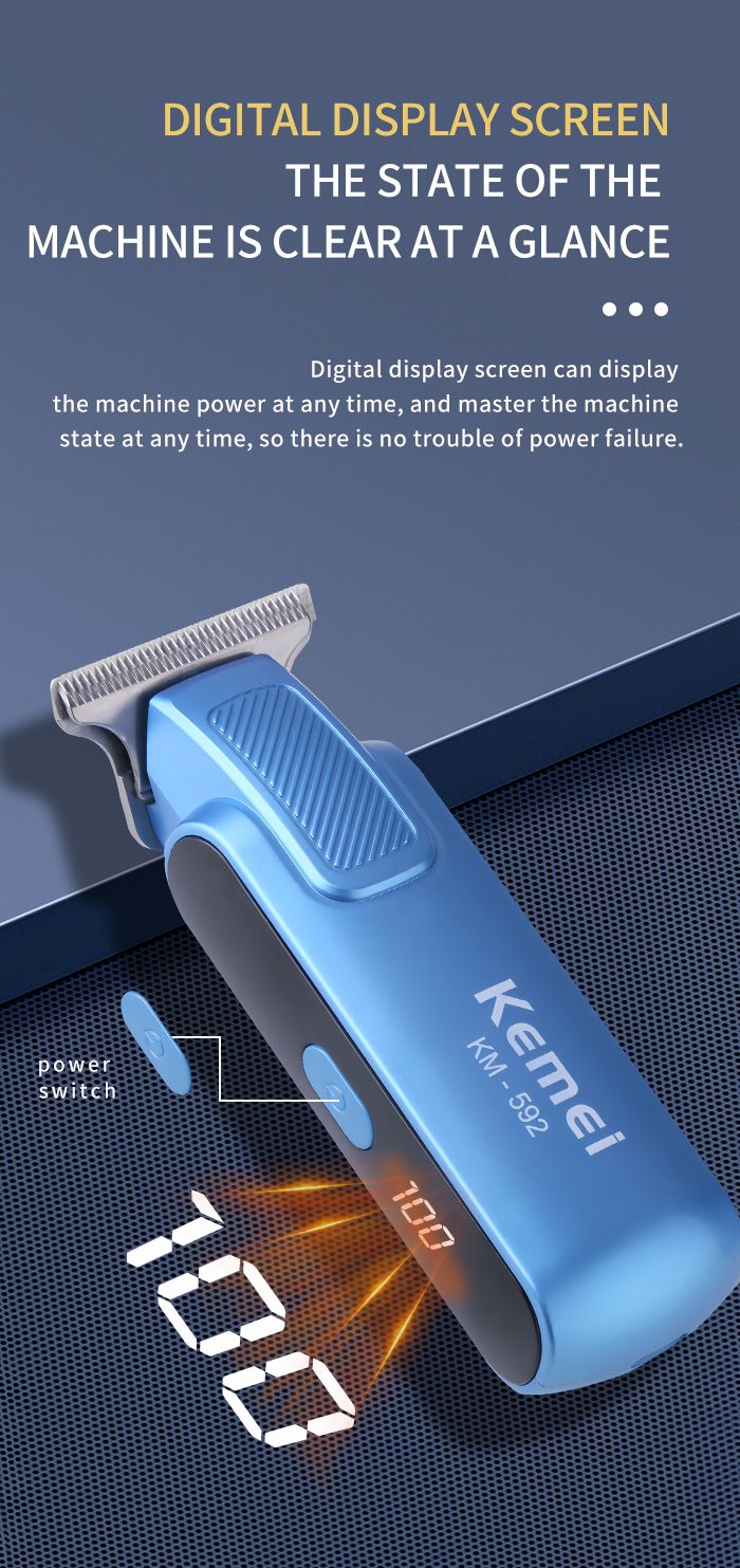 Nuovo design portatile da uomo Mini Trimmer Km-592 Usb ricaricabile professionale Barbiere Tagliacapelli_voghion.com