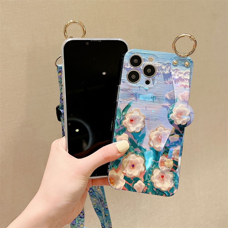 Luxury Wrist Strap Phone Case For Samsung Galaxy S25 S24 S23 S22 S21 Ultra Back Cover For Samsung S24 PLUS Lanyard Strap Case_voghion.com