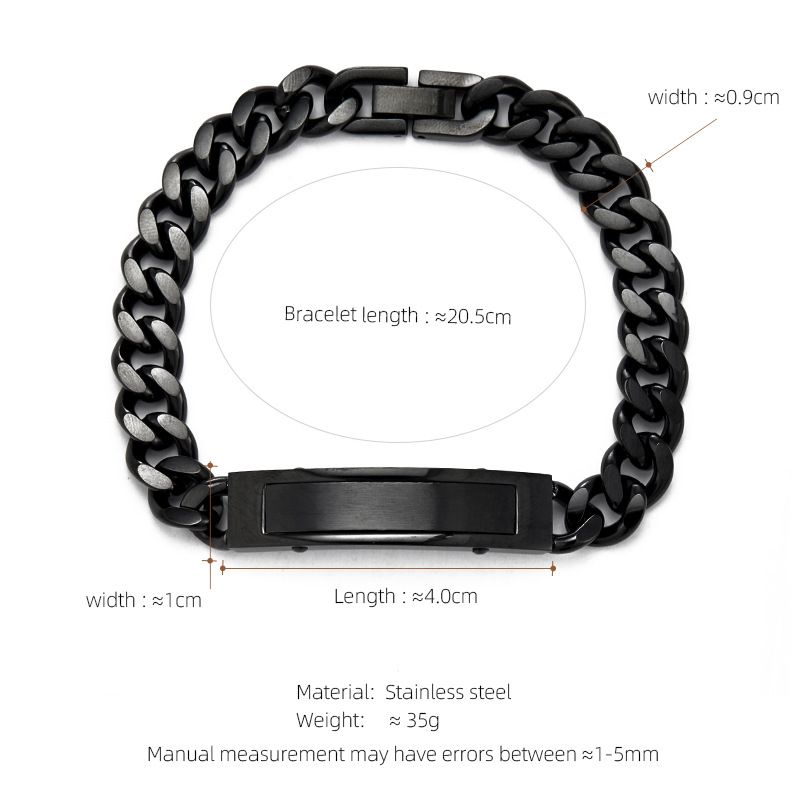 Bracciale in acciaio al titanio con targhetta curva in acciaio inossidabile, personalizzato per uomo, stile hip-hop, personalizzabile con incisione fai da te_voghion.com