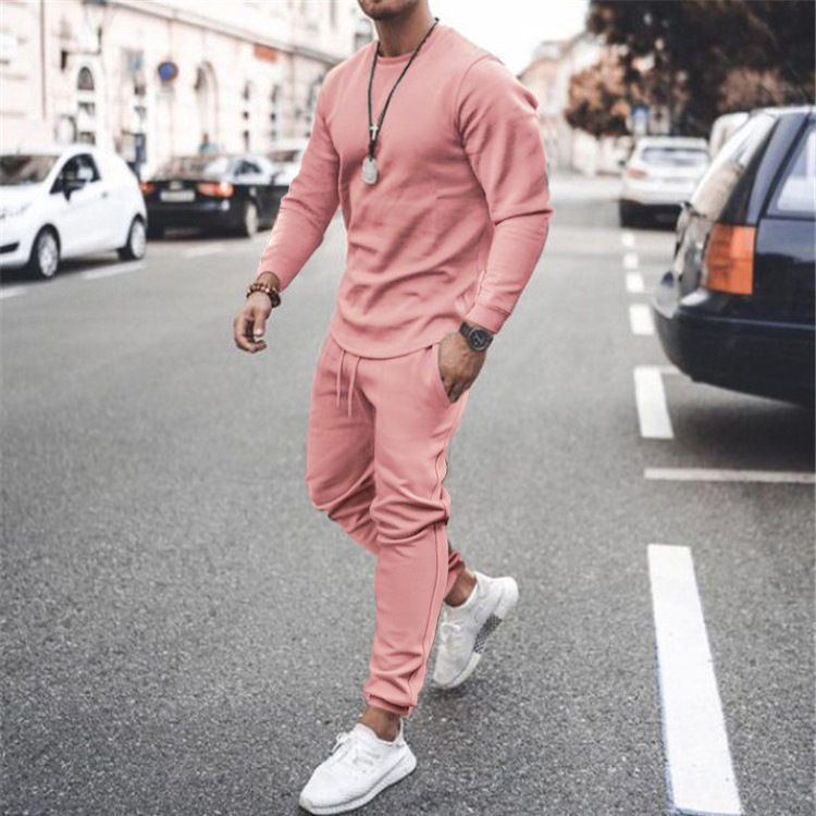 2024 Summer Long sleeved Casual Two Piece Set for Men's Trendy Multi Color_voghion.com