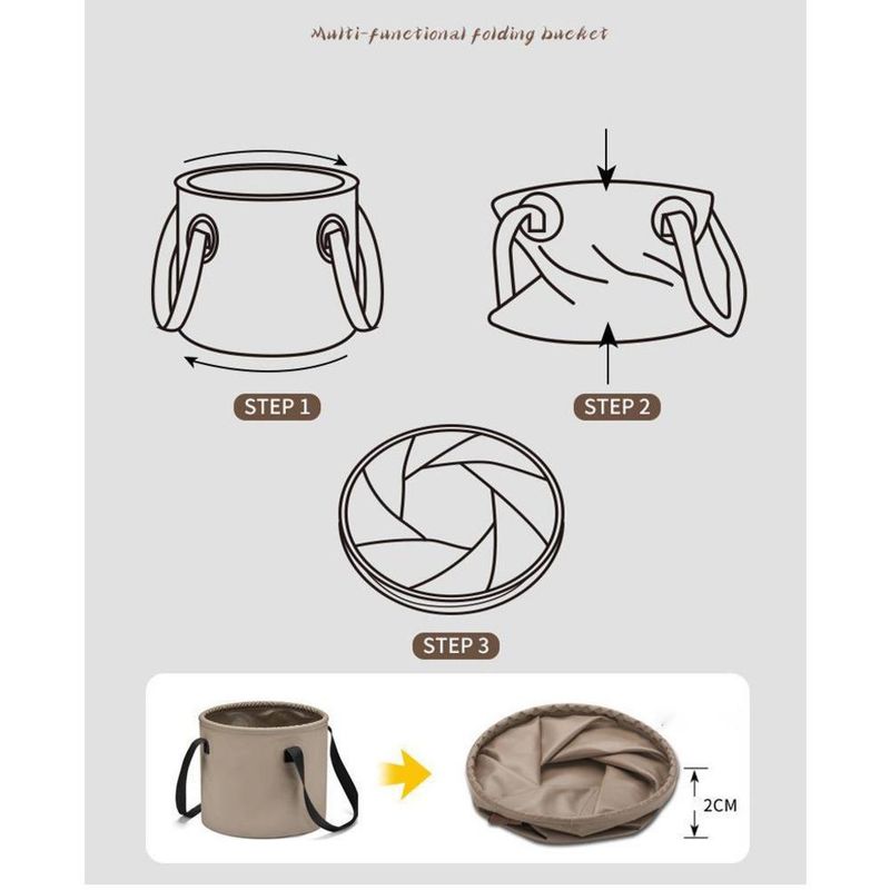 Cubo de almacenamiento de agua telescópico para coche, portátil, de gran capacidad, plegable, multifuncional, para acampar al aire libre_voghion.com