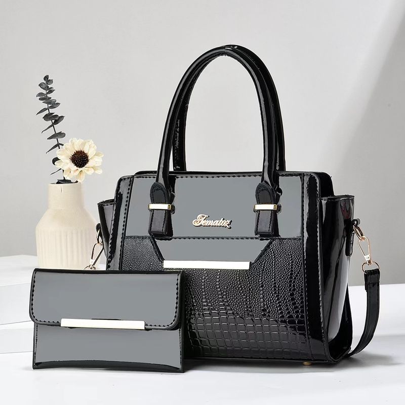 Bolso para madre e hijo (2024), de piel brillante, moderno, para mujer, bandolera de gran capacidad con un solo hombro._voghion.com