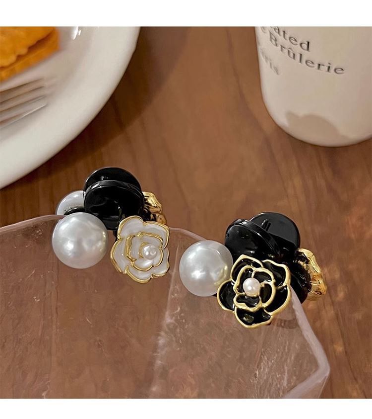 Fermaglio per capelli piccolo a forma di fiore di camelia, piccolo copricapo di alta qualità, fermaglio per capelli semi-legato sulla parte posteriore della testa, fermaglio per capelli da donna, accessorio per capelli corti_voghion.com