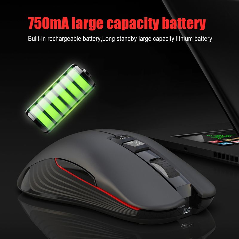 Neu T30 Wiederaufladbare Drahtlose 3600dpi Einstellbare Bunte Glow Spiel 7D Maus mit Licht_voghion.com