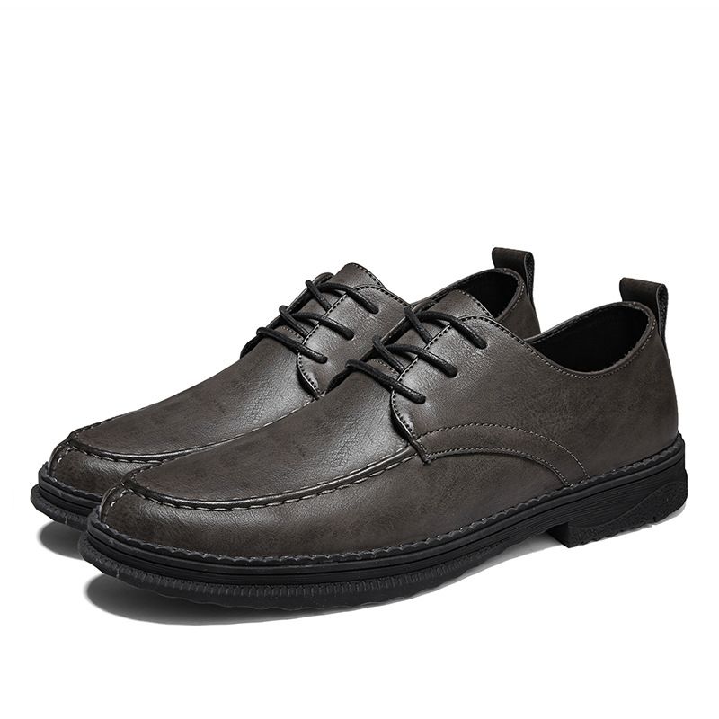 Adatto a tutte le stagioni H2007 Scarpe da uomo alla moda in pelle con lacci basse, casual e da lavoro all'aperto_voghion.com