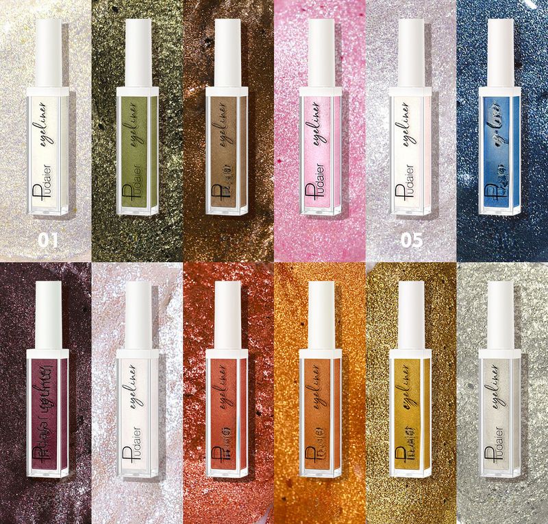 Vedenkestävä 12 väriä Eye Liner Pen Nestemäinen Eyeliner Pudaier Kosmeettinen Värikäs Eyeliner Pencil universaalille ihotyypille_voghion.com