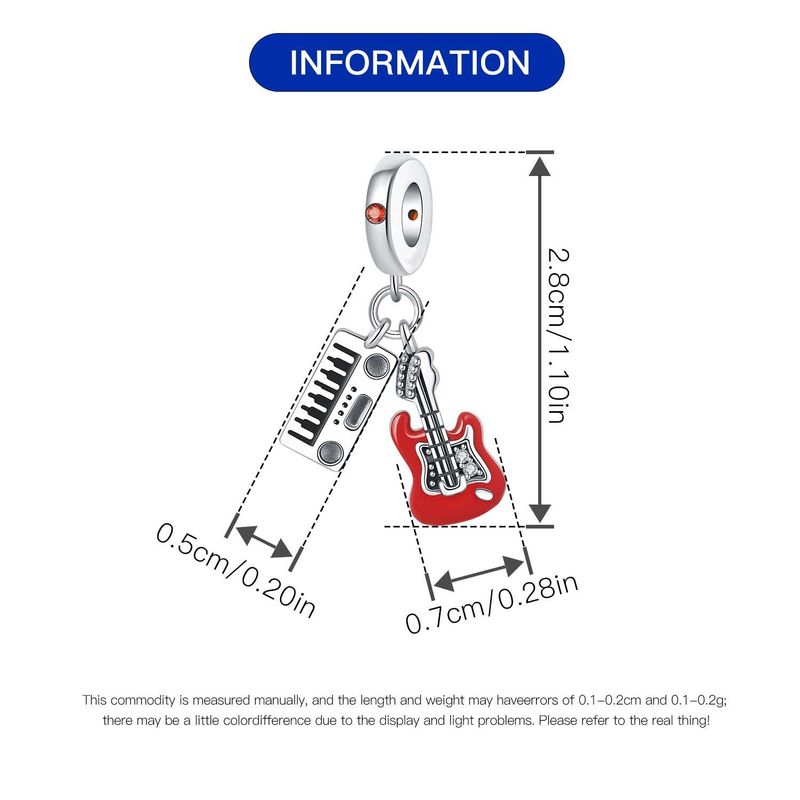 Kadın Takı Bluetooth Kulaklık Kahve Bira Gitar Charm Kolye Boncuk DIY Takı Bilezik Aksesuarları Bakır Kaplama Gümüş_voghion.com