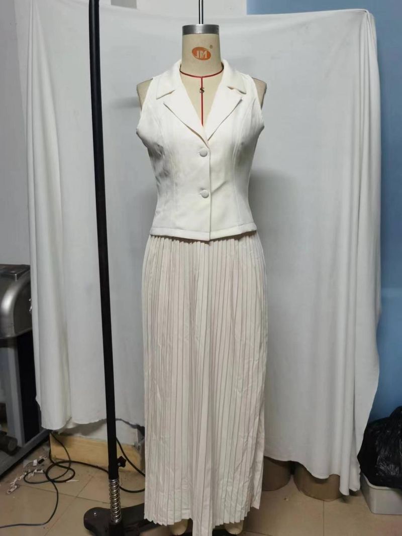 Gilet da donna, stile temperamento, ampio, alla moda, gonna lunga, completo_voghion.com