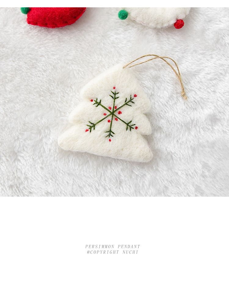 NUCHI Filz-Weihnachtsornamente, Mini-Schneeflocken & Baumschmuck zum Aufhängen, 7 x 8 cm, verschiedene Designs_voghion.com