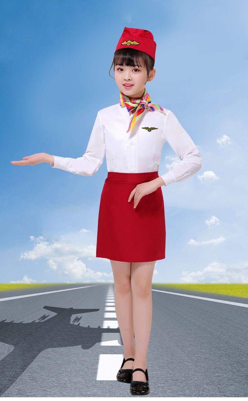 Mother & Kids Children's Captain Stewardess Uniform Primary School Student Vest Flight Attendant Pilot_voghion.com