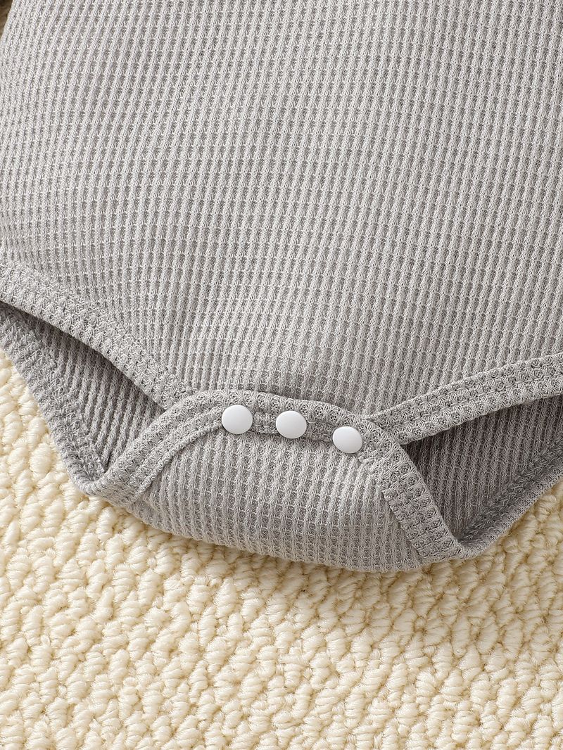 Abbigliamento per bambini, nuovo set di tutina attillata a maniche lunghe e pantaloni stampati in tinta unita per ragazze_voghion.com