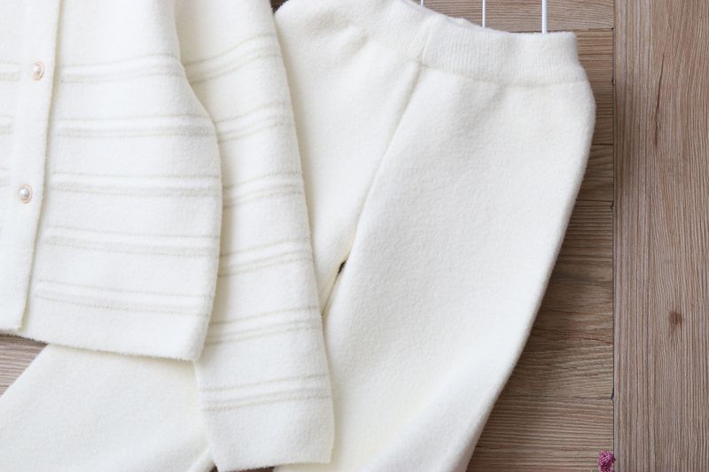 Mother & Kids Knit Sweater And Pants Set - Soft Long Sleeve Two-Piece Outfit For Toddler Little Girls Elegant Letter Print Comfortable Polyester Blend_voghion.com