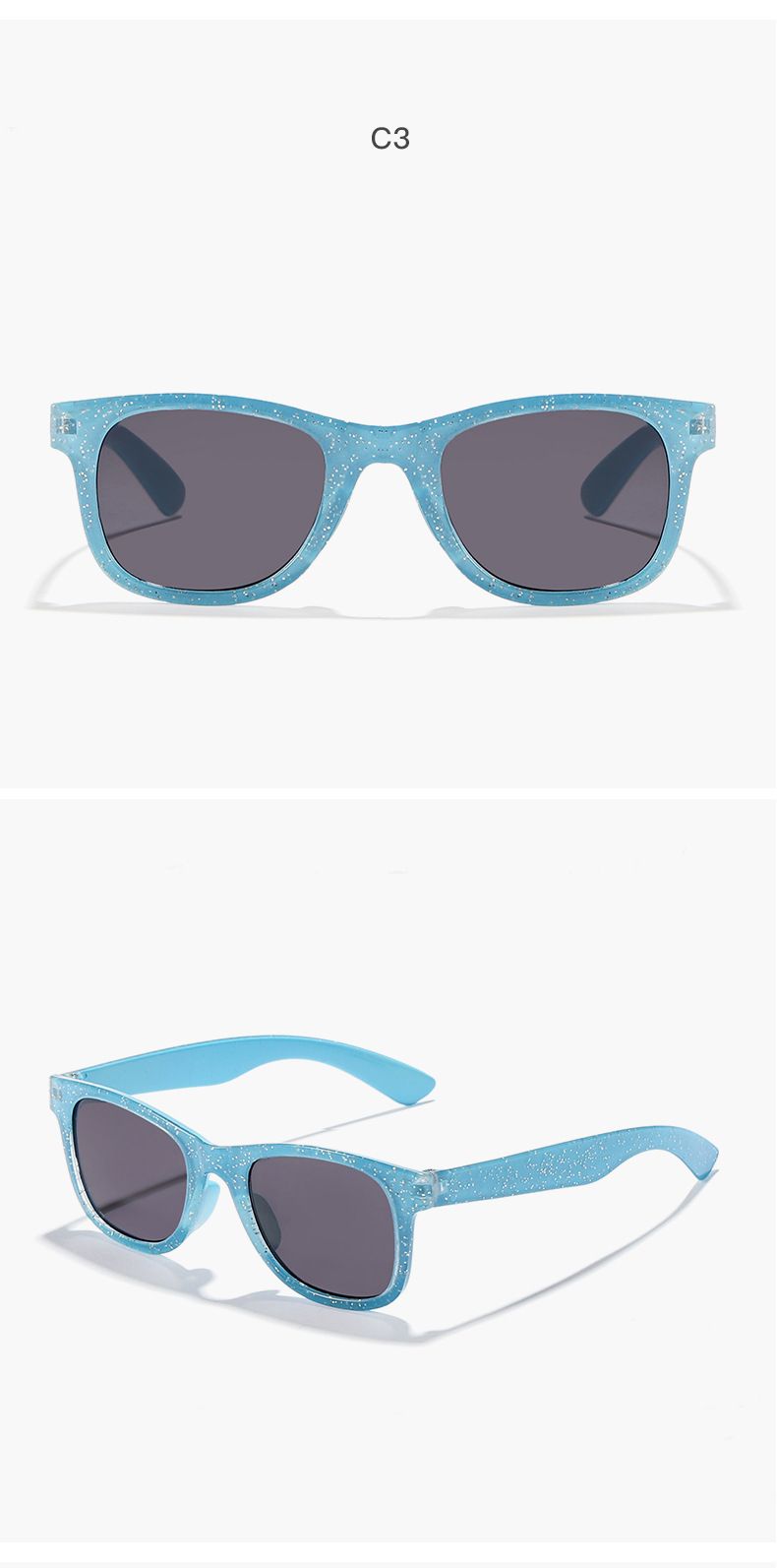 2024 nuovi fantastici occhiali da sole quadrati lucidi colorati per bambini ragazze trendy alla moda occhiali da sole carini occhiali per bambini_voghion.com
