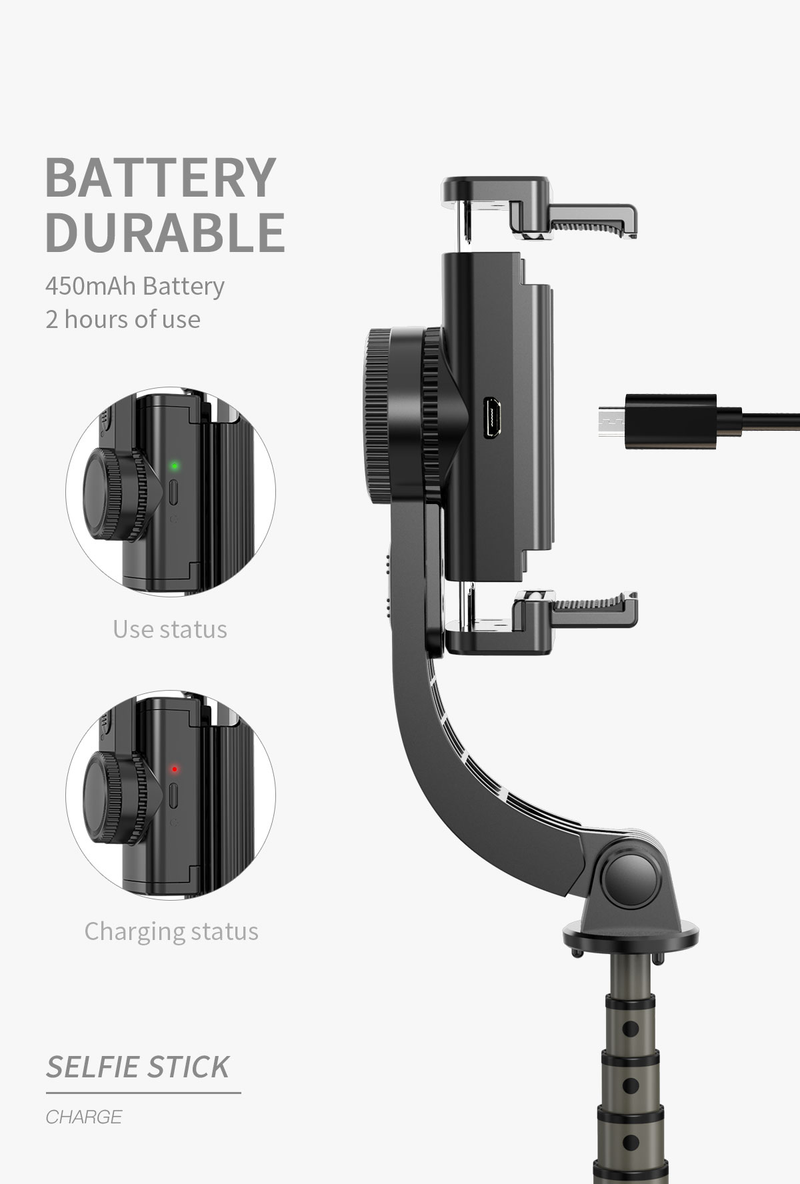 Universalledsstabilisator med selfiestick, lämplig för iPhone bärbar handhållen, universalled med tripp_voghion.com