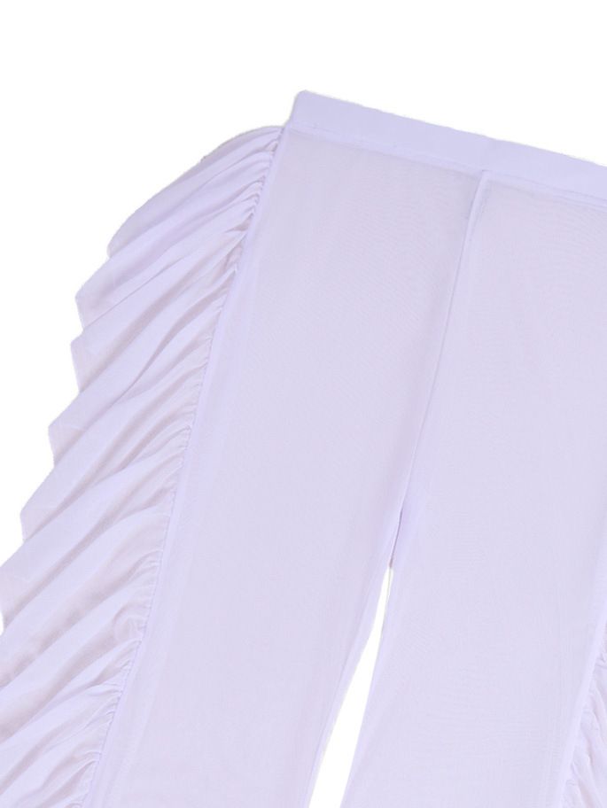 Dameskleding Pure Color Mesh Snel drogende broek Sexy bikini strand cover-up badpak vrouwelijk_voghion.com