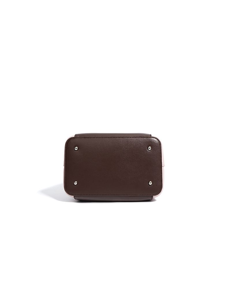 New contrast color ladies handbag, spring and summer new leather handbag, multifunctional shoulder crossbody bucket bag,_voghion.com