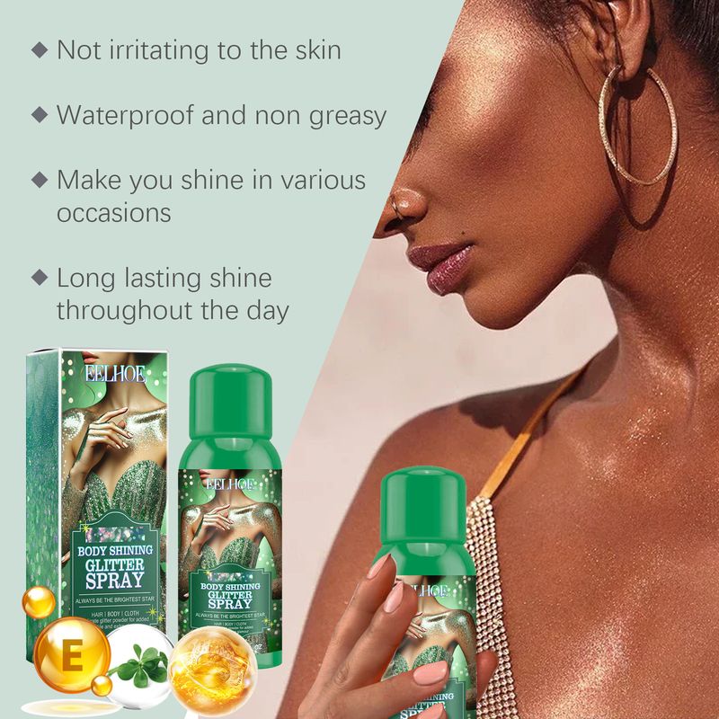 EELHOE Stage Natürliches dreidimensionales, lang anhaltendes Aufhellungspuder, Glitzer-Highlight-Partyspray_voghion.com