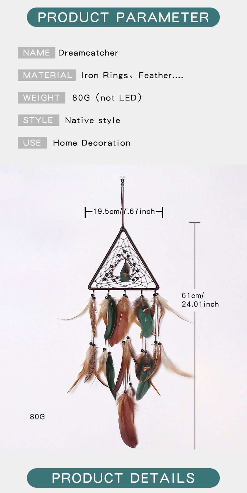 Indian Ornament Wind Chime Ins Forest Style Triangle Creative Dream Catcher Hanging Decoration_voghion.com