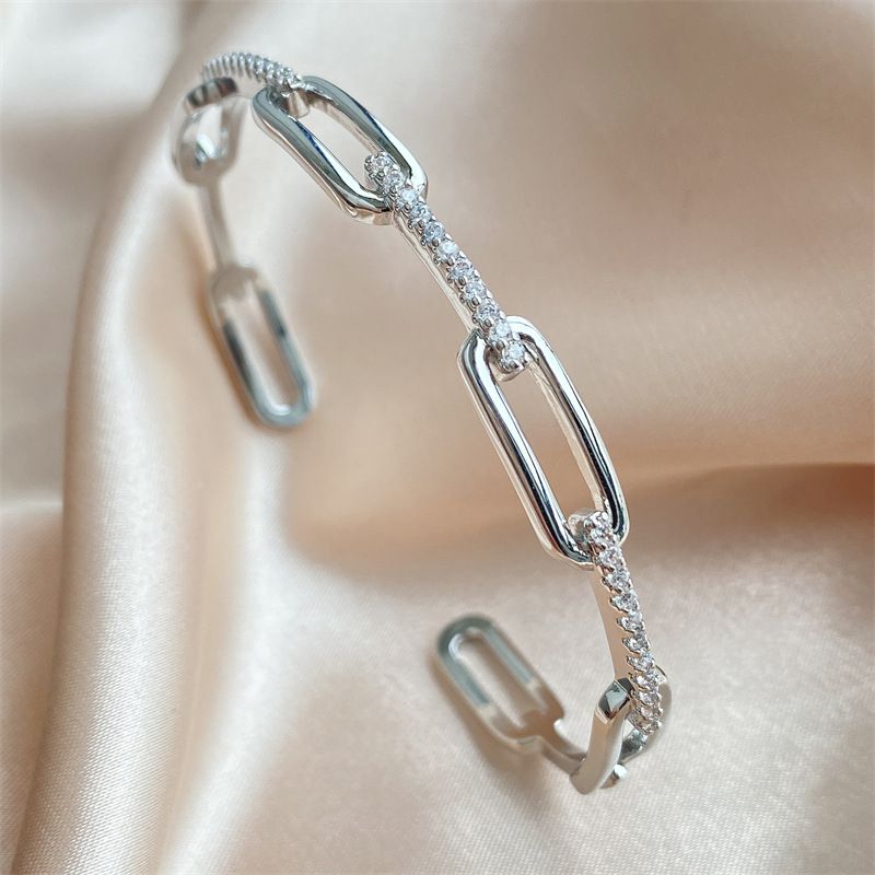 Armbånd og armringe indlagt zirkon armbånd let luksus alsidig high-end enkle håndsmykker kobberbelagt guld, ikke falmende armbånd_voghion.com