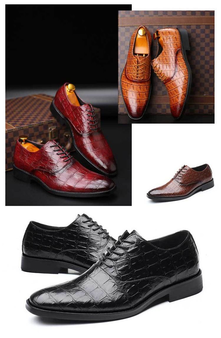 Heren Business Casual Dress Oxfords Formele Veterschoenen voor Kantoor, Feesten en Dagelijks Gebruik_voghion.com