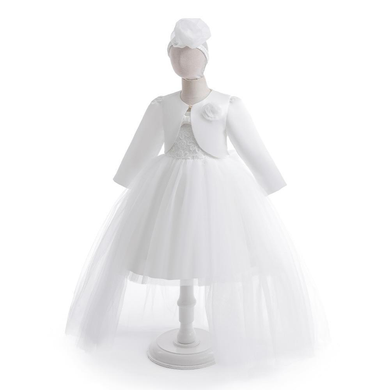 Neues kleines und mittelgroßes Kinderkleid für Kinder, Kindergeburtstagsfeier, flauschiger Smokingrock aus Netzstoff, Prinzessinnenkleid für Hochzeitsblumenmädchen_voghion.com