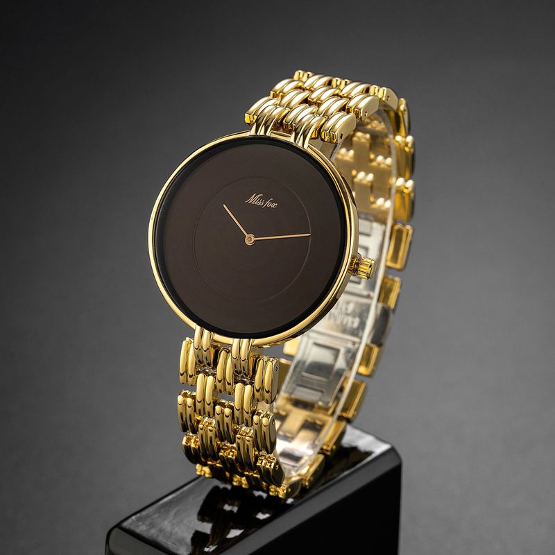 Watch Simple Retro Gold Bracelet High End Disc Middle Aged Men's Watch Couple_voghion.com