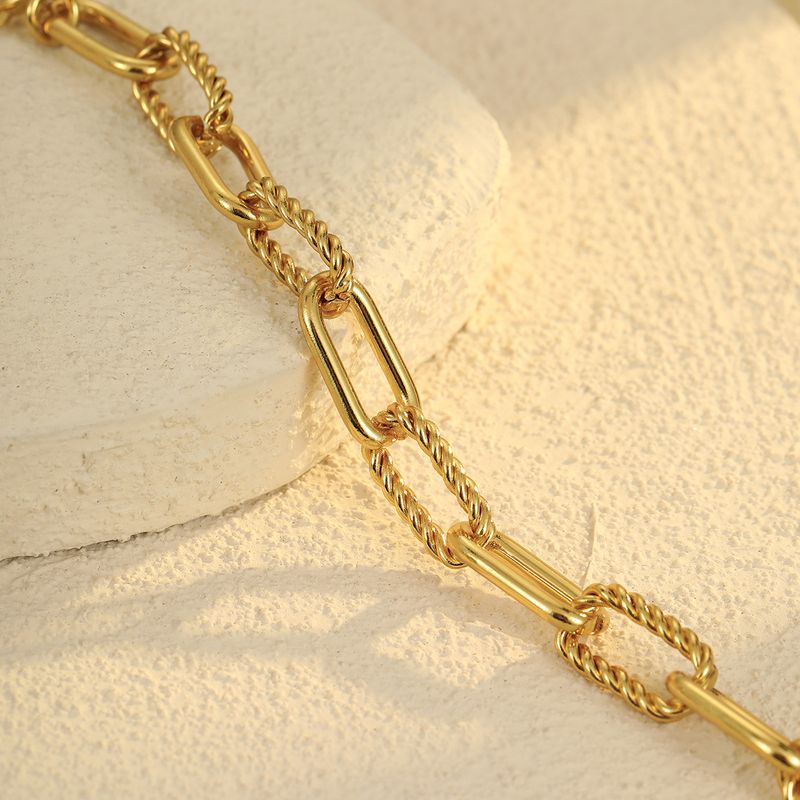 Punk Interlocking Stainless Steel Non Fading Thick Bracelet Fashionable Personality All Match Hand Jewelry_voghion.com