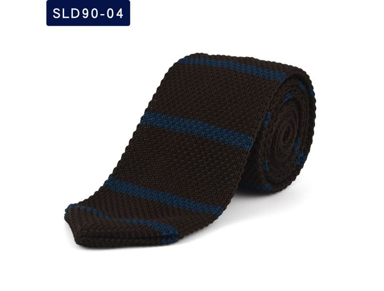 Cravatta a righe tinta unita in lana lavorata a maglia per uomo 2023, stile britannico, a forma di freccia appuntita, versione coreana, da 7 cm_voghion.com