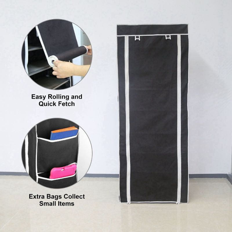 10 Easy NonWoven Tidy Pair Shoe Holding Assemble Tiers Brown DIY Fabric 27 Shoe Cabinet Shoes Rack Dustproof_voghion.com