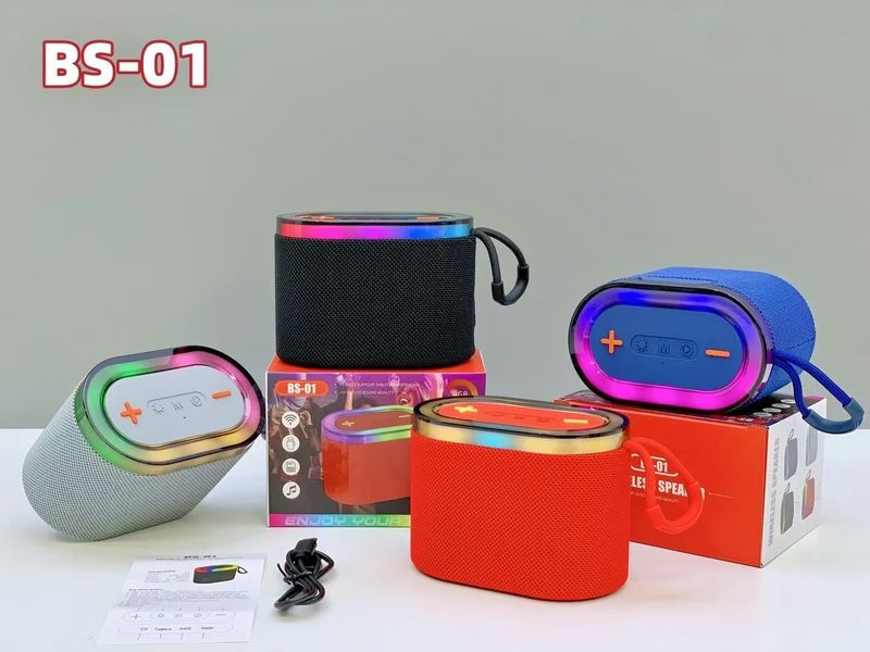 Nuovo altoparlante Bluetooth BS-01, luce RGB portatile, subwoofer portatile, piccolo altoparlante wireless da esterno_voghion.com