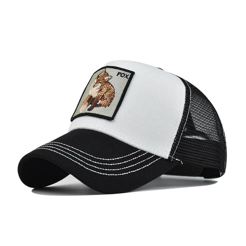 Cappello in rete di puro cotone con animali ricamati, berretto da baseball da donna, berretto sportivo da uomo, berretto con lingua d'anatra_voghion.com