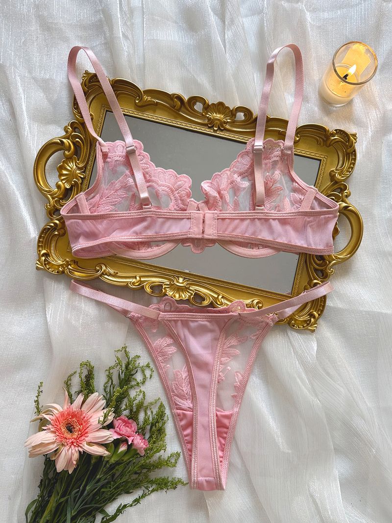 Kagano Cross Border Außenhandel Neue Multi Farbe Sexy Stickerei Perspektive Mesh Spitze Gesammelt Sexy Unterwäsche Set Für Frauen_voghion.com