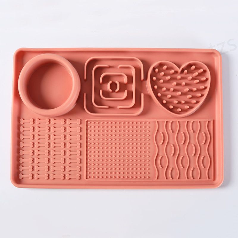 Gamelle à lécher en silicone pour chien, tapis de gamelle, distributeur de nourriture pour chat, ustensiles de rangement - En stock_voghion.com