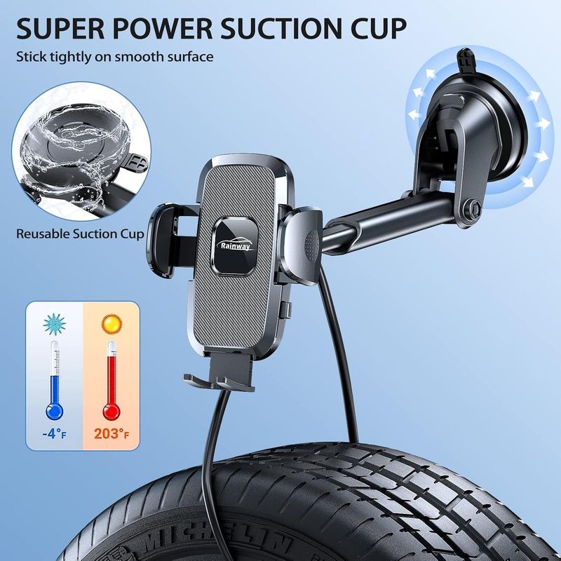 Universal Car Mobile Phone Holder 360 Windscreen Dashboard GPS Stand Cradle UK_voghion.com