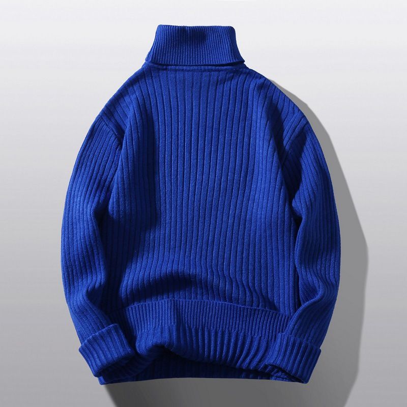 Men's Clothing Autumn And Winter Running Volume Sweater Men's High Collar Pullover New Flower Sweater Casual Knit Sweater Bottom Line Sweater Spot_voghion.com