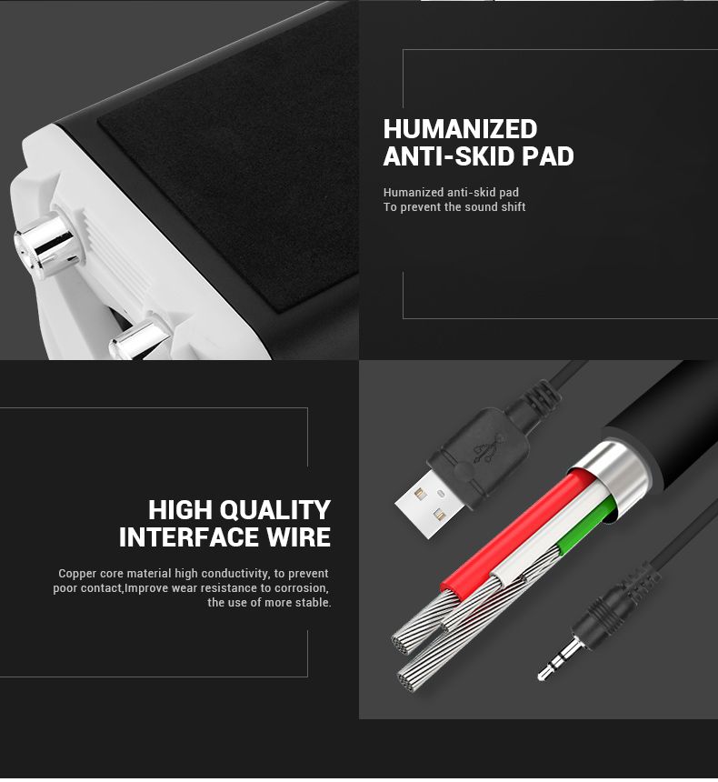 USB + AUX vadu datora zemfrekvences skaļruņu komplekts 5W + 3W * 2 basu pastiprināšanas stereo 2.1 datoram un tālrunim, skaļrunis_voghion.com