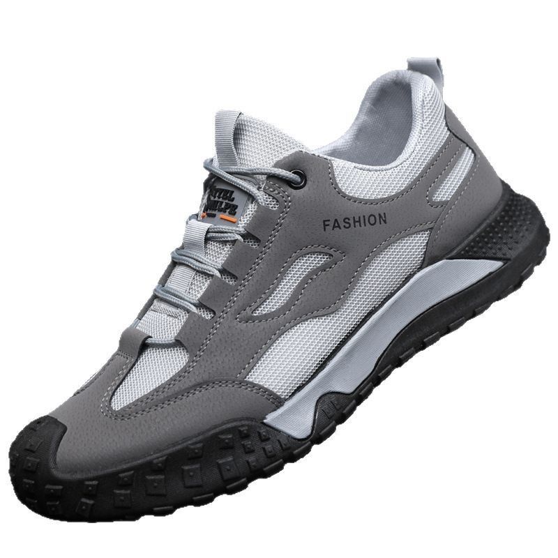 Spring New Men's Breathable Lace-up Sneakers Korean Style Trendy Flat Comfortable Fashion Lightweight Casual Shoes_voghion.com