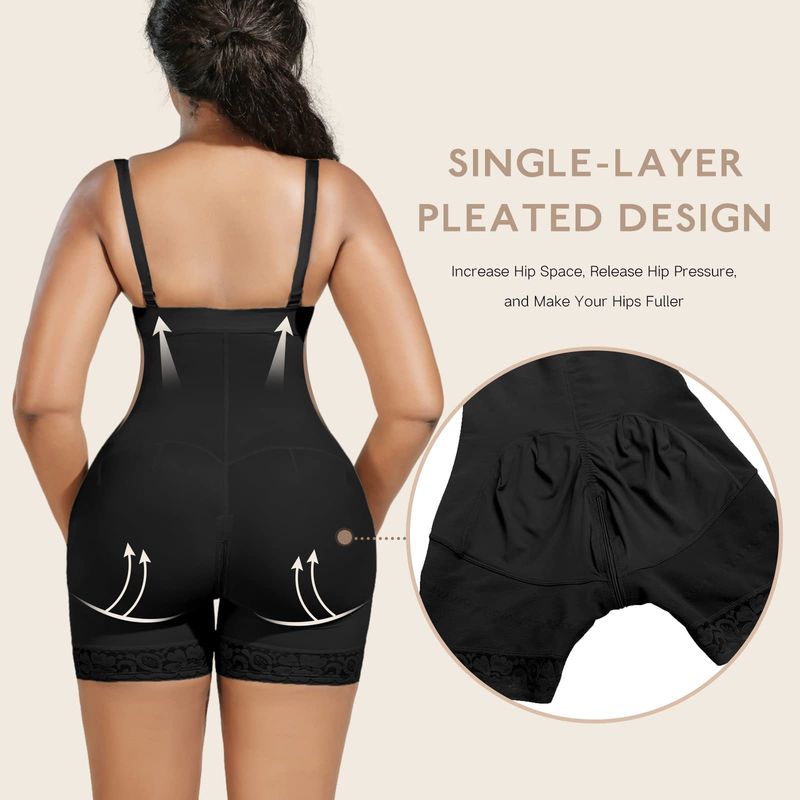 με στενό στήθος, ρυθμιζόμενο φερμουάρ στο κάτω μέρος του καβάλου, μονοκόμματο φερμουάρ για αδυνάτισμα γλουτών που σηκώνει το σώμα διαμορφωτή μέσης_voghion.com