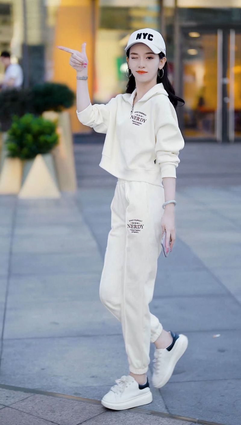 Ensemble deux pièces décontracté pour femme, nouvelle collection printemps-automne, élégant, amincissant, polyvalent, ample, sport_voghion.com